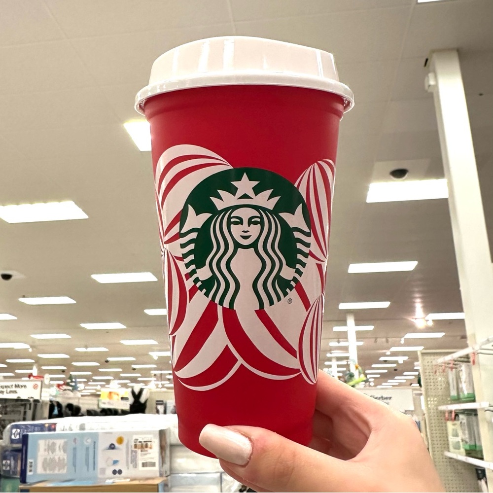 Starbucks Red Cup Day 2024 Christmas Holiday Reusable Hot Cup tumbler with LID